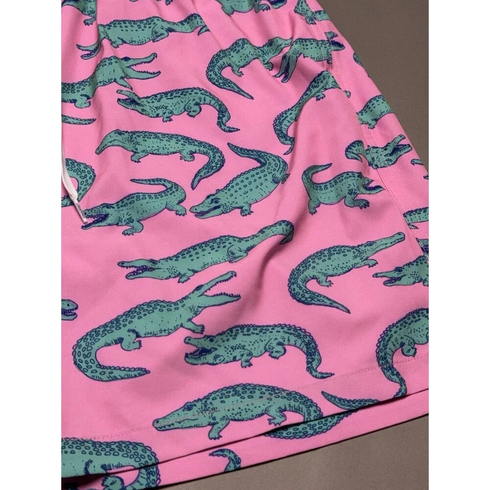 Chubbies Swim Shorts Men's XL Pink Glades Alligator Print Lined Trunks 7